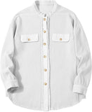 Chouyatou Women's Loose Fit Batwing Sleeve Waffle Knit Button Down Shirt Shacket Tops