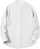 Chouyatou Women's Loose Fit Batwing Sleeve Waffle Knit Button Down Shirt Shacket Tops