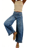 CHOUYATOU Barrel Jeans Women 2026 Floral Print Wide Leg Jeans Y2k Patchwork Baggy Boyfriend Denim Pants