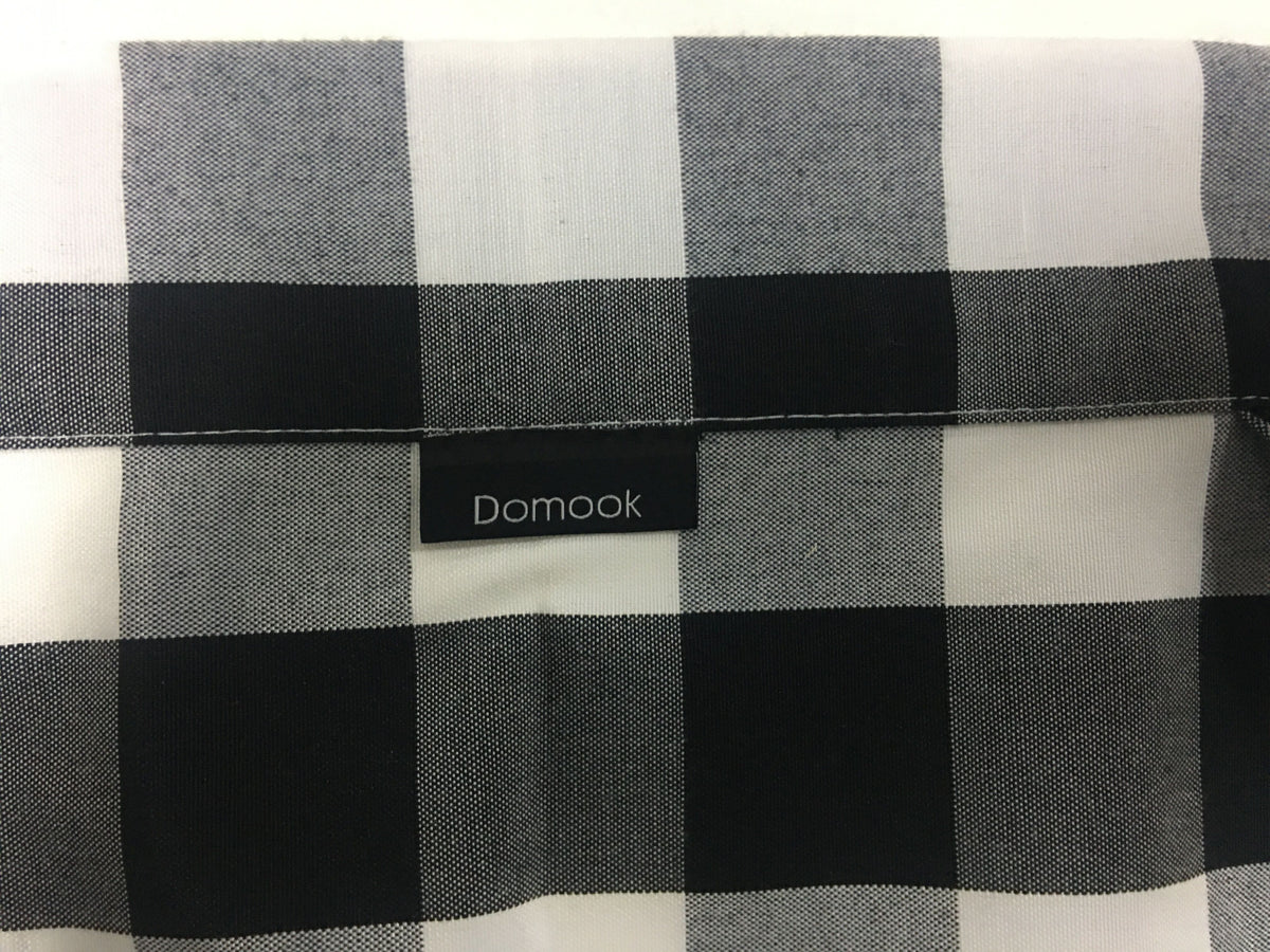 DOMOOK Grey and White Buffalo Check Tie Up Curtains Farmhouse Thermal Insulated Window Adjustable Balloon Curtain Shade for Small Window
