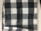 DOMOOK Grey and White Buffalo Check Tie Up Curtains Farmhouse Thermal Insulated Window Adjustable Balloon Curtain Shade for Small Window