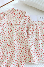 Chouyatou Womens Cute Pajama Set Short Sleeve Button Up Shirt and Shorts 2 Piece Cotton Pj Sets