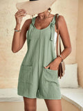 Chouyatou Womens Summer Cute Short Overalls Loose Fit Sleeveless Casual Rompers Jumpsuits Shorts