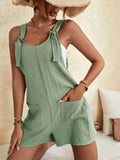 Chouyatou Womens Summer Cute Short Overalls Loose Fit Sleeveless Casual Rompers Jumpsuits Shorts