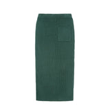 Chouyatou Women's Turtleneck 2 Piece Outfits Ribbed Knit Sweater Midi Pencil Skirt Set
