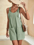 Chouyatou Womens Summer Cute Short Overalls Loose Fit Sleeveless Casual Rompers Jumpsuits Shorts