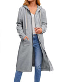 Chouyatou Women's Long Zip Up Oversized Drawstring Hooded Hoodie Jacket Sweatshirt