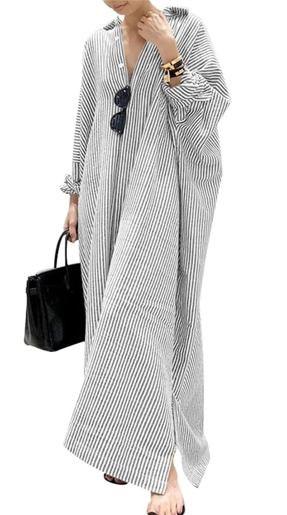 Chouyatou Woen's Suer Boho Striped Socked Dress Spaghetti Strap