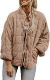 Chouyatou Women's Causal Lightweight Jacket Stand Collar Long Sleeve Zip Up Winter Coats for Women