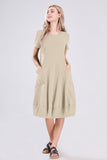 Chouyatou Women Summer Short Sleeve T-Shirt Dress Casual Loose Fit Crewneck Midi Dresses for Women