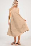 Chouyatou Womens Summer Dresses Sleeveless Spaghetti Strap Lounge Dress Flowy A-Line Midi Dress