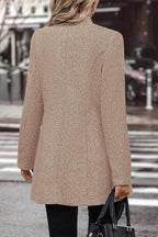 Chouyatou Women's Business Casual Herringbone Wool Coat Button Up Notch Collar Dressy Blazer Jacket