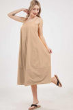 Chouyatou Womens Summer Dresses Sleeveless Spaghetti Strap Lounge Dress Flowy A-Line Midi Dress