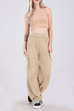 Chouyatou Women's Fuzzy Fleece Wide Leg Pants Elastic Waist Knit Pants Casual Comfy Lounge Trousers with Pockets