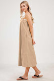 Chouyatou Womens Summer Dresses Sleeveless Spaghetti Strap Lounge Dress Flowy A-Line Midi Dress