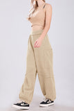 Chouyatou Women's Fuzzy Fleece Wide Leg Pants Elastic Waist Knit Pants Casual Comfy Lounge Trousers with Pockets