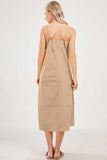 Chouyatou Womens Summer Dresses Sleeveless Spaghetti Strap Lounge Dress Flowy A-Line Midi Dress