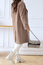 Chouyatou Women's Winter Jacket Double-Breasted Wool Blend Warm Long Trench Coat