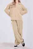 Chouyatou Women's Fuzzy Fleece Wide Leg Pants Elastic Waist Knit Pants Casual Comfy Lounge Trousers with Pockets