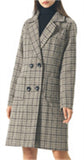 Chouyatou Women Elegant Notched Collar Double Breasted Wool Blend Over Coat