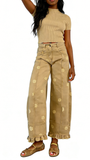 CHOUYATOU Barrel Jeans Women 2026 Floral Print Wide Leg Jeans Y2k Patchwork Baggy Boyfriend Denim Pants