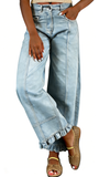CHOUYATOU Barrel Jeans Women 2026 Floral Print Wide Leg Jeans Y2k Patchwork Baggy Boyfriend Denim Pants