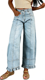 CHOUYATOU Barrel Jeans Women 2026 Floral Print Wide Leg Jeans Y2k Patchwork Baggy Boyfriend Denim Pants