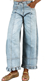 CHOUYATOU Barrel Jeans Women 2026 Floral Print Wide Leg Jeans Y2k Patchwork Baggy Boyfriend Denim Pants