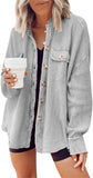 Chouyatou Women's Loose Fit Batwing Sleeve Waffle Knit Button Down Shirt Shacket Tops