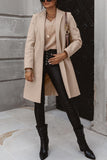 Chouyatou Women's Winter Wool Coat Shawl Collar Business Casual One Button Midi Long Pea Coat