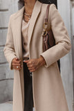Chouyatou Women's Winter Wool Coat Shawl Collar Business Casual One Button Midi Long Pea Coat