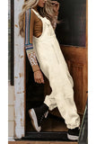 Chouyatou Womens Fuzzy Fleece Overall Jumpsuits Casual Loose Fit Winter Sherpa Bib Overalls with Pockets