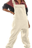 Chouyatou Womens Fuzzy Fleece Overall Jumpsuits Casual Loose Fit Winter Sherpa Bib Overalls with Pockets