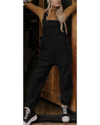 Chouyatou Womens Fuzzy Fleece Overall Jumpsuits Casual Loose Fit Winter Sherpa Bib Overalls with Pockets