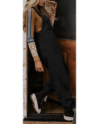Chouyatou Womens Fuzzy Fleece Overall Jumpsuits Casual Loose Fit Winter Sherpa Bib Overalls with Pockets