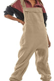 Chouyatou Womens Fuzzy Fleece Overall Jumpsuits Casual Loose Fit Winter Sherpa Bib Overalls with Pockets