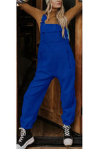 Chouyatou Womens Fuzzy Fleece Overall Jumpsuits Casual Loose Fit Winter Sherpa Bib Overalls with Pockets