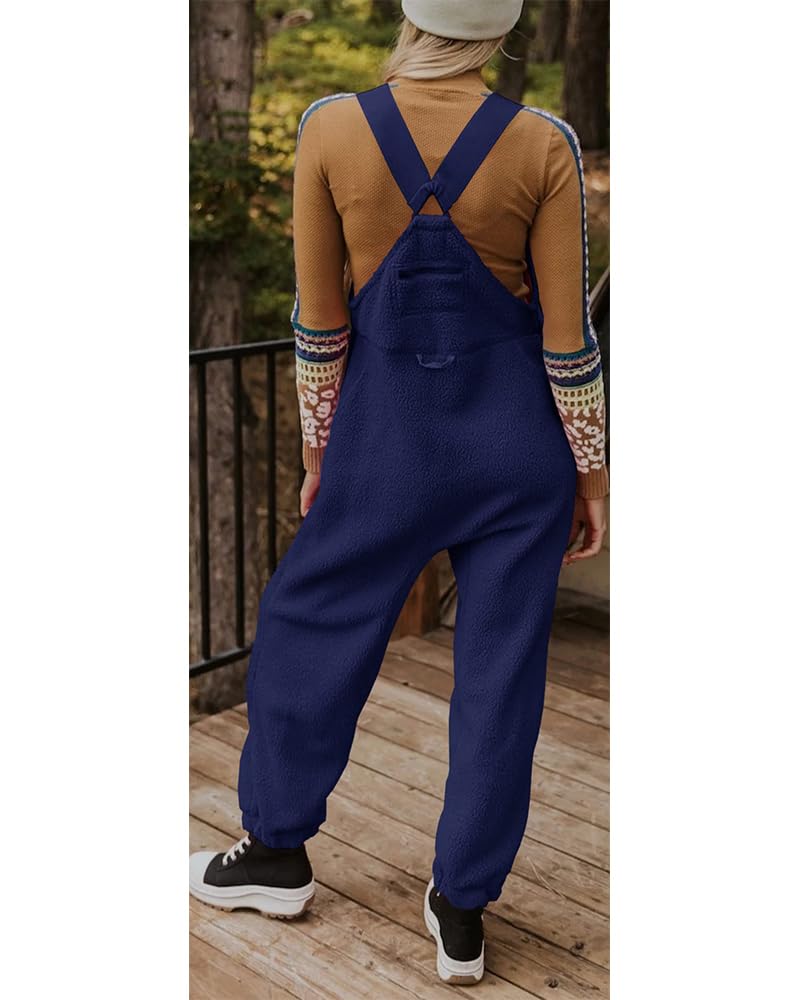 Chouyatou Womens Fuzzy Fleece Overall Jumpsuits Casual Loose Fit Winte CHOUYATOU