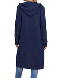 Chouyatou Women's Long Zip Up Oversized Drawstring Hooded Hoodie Jacket Sweatshirt