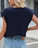 Chouyatou Women Chunky Knit Vest Button Down Sleeveless Sweater Tank Tops Going Out Outfits