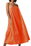 Chouyatou Womens Summer Dresses Sleeveless Spaghetti Strap Lounge Dress Flowy A-Line Midi Dress