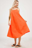 Chouyatou Womens Summer Dresses Sleeveless Spaghetti Strap Lounge Dress Flowy A-Line Midi Dress