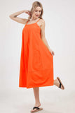Chouyatou Womens Summer Dresses Sleeveless Spaghetti Strap Lounge Dress Flowy A-Line Midi Dress