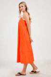 Chouyatou Womens Summer Dresses Sleeveless Spaghetti Strap Lounge Dress Flowy A-Line Midi Dress