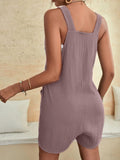 Chouyatou Womens Summer Cute Short Overalls Loose Fit Sleeveless Casual Rompers Jumpsuits Shorts