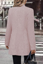 Chouyatou Women's Business Casual Herringbone Wool Coat Button Up Notch Collar Dressy Blazer Jacket