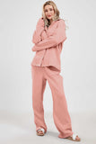Chouyatou Womens Pajama Sets Cotton Pj Set Cute Heart Print Long Sleeve Button Down Shirt With Long Pants