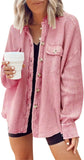 Chouyatou Women's Loose Fit Batwing Sleeve Waffle Knit Button Down Shirt Shacket Tops