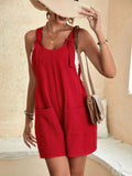 Chouyatou Womens Summer Cute Short Overalls Loose Fit Sleeveless Casual Rompers Jumpsuits Shorts
