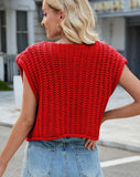 Chouyatou Women Chunky Knit Vest Button Down Sleeveless Sweater Tank Tops Going Out Outfits